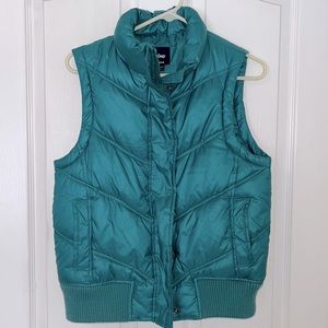 Gap Puffer Vest - Women size Small - Teal Green